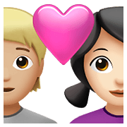 🧑🏼‍❤️‍👩🏻 Emoji Liebespaar: Person, Frau, mittelhelle Hautfarbe, helle Hautfarbe Apple iOS 14.5.