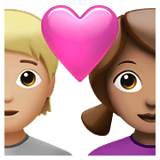 Emoji 🧑🏼‍❤️‍👩🏽 Coppia Con Cuore: persona, Donna, Carnagione Abbastanza Chiara, Carnagione Olivastra su Apple iOS 14.5.