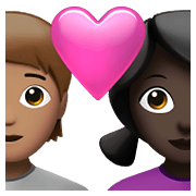 Émoji 🧑🏽‍❤️‍👩🏿 Couple Avec Cœur: Personne, Femme, Peau Légèrement Mate, Peau Foncée sur Apple iOS 14.5.