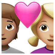 Emoji 🧑🏽‍❤️‍👩🏼 Coppia Con Cuore: persona, Donna, Carnagione Olivastra, Carnagione Abbastanza Chiara su Apple iOS 14.5.