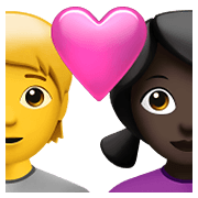 Emoji 🧑‍❤️‍👩🏿 Coppia Con Cuore: persona, Donna, Nessun tono della pelle, Carnagione Scura su Apple iOS 14.5.