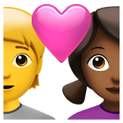 🧑‍❤️‍👩🏾 Emoji Pareja Enamorada: Persona, Mujer, Sin tono de piel, Tono De Piel Oscuro Medio en Apple iOS 14.5.