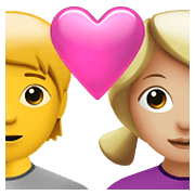 🧑‍❤️‍👩🏼 Emoji Liebespaar: Person, Frau, Kein Hautton, mittelhelle Hautfarbe Apple iOS 14.5.