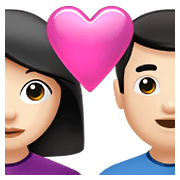 👩🏻‍❤️‍👨🏻 Emoji Casal Apaixonado - Mulher: Pele Clara, Homem: Pele Clara na Apple iOS 14.5.