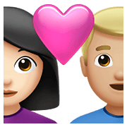 👩🏻‍❤️‍👨🏼 Emoji Casal Apaixonado - Mulher: Pele Clara, Homem: Pele Morena Clara na Apple iOS 14.5.