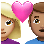 👩🏼‍❤️‍👨🏽 Emoji Pareja Enamorada - Mujer: Tono De Piel Claro Medio, Hombre: Tono De Piel Medio en Apple iOS 14.5.