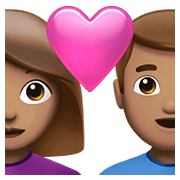 👩🏽‍❤️‍👨🏽 Emoji Pareja Enamorada - Mujer: Tono De Piel Medio, Hombre: Tono De Piel Medio en Apple iOS 14.5.