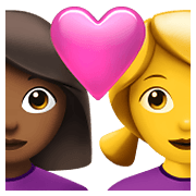 👩🏾‍❤️‍👩 Emoji Liebespaar - Frau: mitteldunkle Hautfarbe, Frau Apple iOS 14.5.