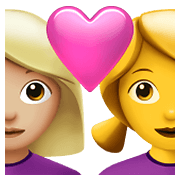 👩🏼‍❤️‍👩 Emoji Casal Apaixonado - Mulher: Pele Morena Clara, Mulher na Apple iOS 14.5.