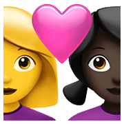 👩‍❤️‍👩🏿 Emoji Liebespaar - Frau, Frau: dunkle Hautfarbe Apple iOS 14.5.