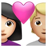 👩🏻‍❤️‍🧑🏼 Emoji Pareja Enamorada: Mujer, Persona, Tono De Piel Claro, Tono De Piel Claro Medio en Apple iOS 14.5.