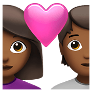 👩🏾‍❤️‍🧑🏾 Emoji Pareja Enamorada: Mujer, Persona, Tono De Piel Oscuro Medio en Apple iOS 14.5.
