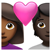 👩🏾‍❤️‍🧑🏿 Emoji Pareja Enamorada: Mujer, Persona, Tono De Piel Oscuro Medio, Tono De Piel Oscuro en Apple iOS 14.5.
