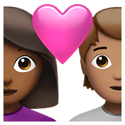 Émoji 👩🏾‍❤️‍🧑🏽 Couple Avec Cœur: Femme, Personne, Peau Mate, Peau Légèrement Mate sur Apple iOS 14.5.