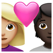 👩🏼‍❤️‍🧑🏿 Emoji Casal Apaixonado: Mulher, Pessoa, Pele Morena Clara, Pele Escura na Apple iOS 14.5.