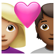 👩🏼‍❤️‍🧑🏾 Emoji Pareja Enamorada: Mujer, Persona, Tono De Piel Claro Medio, Tono De Piel Oscuro Medio en Apple iOS 14.5.