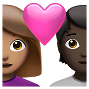 👩🏽‍❤️‍🧑🏿 Emoji Pareja Enamorada: Mujer, Persona, Tono De Piel Medio, Tono De Piel Oscuro en Apple iOS 14.5.