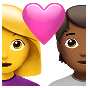 👩‍❤️‍🧑🏾 Emoji Pareja Enamorada: Mujer, Persona, Sin tono de piel, Tono De Piel Oscuro Medio en Apple iOS 14.5.