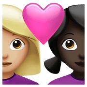 👩🏼‍❤️‍👩🏿 Emoji Pareja Enamorada - Mujer: Tono De Piel Claro Medio, Mujer: Tono De Piel Oscuro en Apple iOS 14.5.