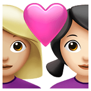 Emoji 👩🏼‍❤️‍👩🏻 Coppia Con Cuore - Donna: Carnagione Abbastanza Chiara, Donna: Carnagione Chiara su Apple iOS 14.5.