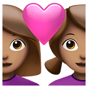 Emoji 👩🏽‍❤️‍👩🏽 Coppia Con Cuore - Donna: Carnagione Olivastra, Donna: Carnagione Olivastra su Apple iOS 14.5.