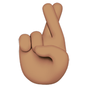 🤞🏽 Emoji Hand mit gekreuzten Fingern: mittlere Hautfarbe Apple iOS 14.5.