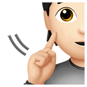 Emoji 🧏🏻 Persona Con Problemi Di Udito: Carnagione Chiara su Apple iOS 14.5.