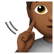 Emoji 🧏🏾 Persona Con Problemi Di Udito: Carnagione Abbastanza Scura su Apple iOS 14.5.