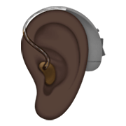 🦻🏿 Emoji Ohr mit Hörhilfe: dunkle Hautfarbe Apple iOS 14.5.
