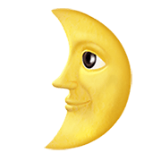 Emoji 🌛 Faccina Primo Quarto Di Luna su Apple iOS 14.5.
