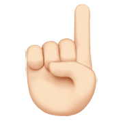 ☝🏻 Emoji nach oben weisender Zeigefinger von vorne: helle Hautfarbe Apple iOS 14.5.