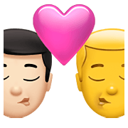 👨🏻‍❤️‍💋‍👨 Emoji sich küssendes Paar - Mann: helle Hautfarbe, Hombre Apple iOS 14.5.