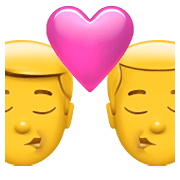 👨‍❤️‍💋‍👨 Emoji sich küssendes Paar: Mann, Mann Apple iOS 14.5.