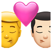 Emoji 👨‍❤️‍💋‍👨🏻 Bacio Tra Coppia - Uomo, Uomo: Carnagione Chiara su Apple iOS 14.5.