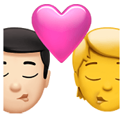 👨🏻‍❤️‍💋‍🧑 Emoji sich küssendes Paar: Mannn, Person, helle Hautfarbe, Kein Hautton Apple iOS 14.5.