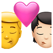 👨‍❤️‍💋‍🧑🏻 Emoji Beso: Hombre, Persona, Sin tono de piel, Tono De Piel Claro en Apple iOS 14.5.