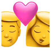 Emoji 👨‍❤️‍💋‍👩 Bacio Tra Coppia - Uomo, Donna su Apple iOS 14.5.