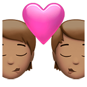 💏🏽 Emoji sich küssendes Paar, mittlere Hautfarbe Apple iOS 14.5.
