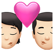 Emoji 🧑🏻‍❤️‍💋‍👨🏻 Bacio Tra Coppia: persona, uomo, Carnagione Chiara su Apple iOS 14.5.