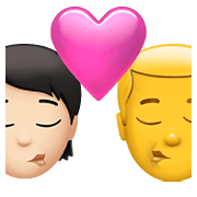 🧑🏻‍❤️‍💋‍👨 Emoji Beijo: Pessoa, Homem, Pele Clara, Sem tom de pele na Apple iOS 14.5.