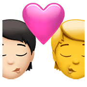 🧑🏻‍❤️‍💋‍🧑 Emoji Beso: Persona, Persona, Tono De Piel Claro, Sin tono de piel en Apple iOS 14.5.