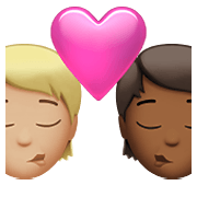 🧑🏼‍❤️‍💋‍🧑🏾 Emoji Beijo: Pessoa, Pessoa, Pele Morena Clara, Pele Morena Escura na Apple iOS 14.5.