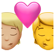 🧑🏼‍❤️‍💋‍🧑 Emoji Beijo: Pessoa, Pessoa, Pele Morena Clara, Sem tom de pele na Apple iOS 14.5.