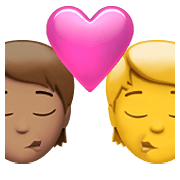 🧑🏽‍❤️‍💋‍🧑 Emoji Beijo: Pessoa, Pessoa, Pele Morena, Sem tom de pele na Apple iOS 14.5.