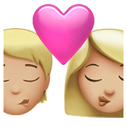 Emoji 🧑🏼‍❤️‍💋‍👩🏼 Bacio Tra Coppia: persona, Donna, Carnagione Abbastanza Chiara su Apple iOS 14.5.