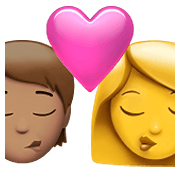 🧑🏽‍❤️‍💋‍👩 Emoji Beso: Persona, Mujer, Tono De Piel Medio, Sin tono de piel en Apple iOS 14.5.