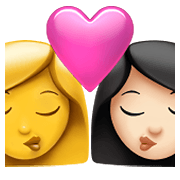 Emoji 👩‍❤️‍💋‍👩🏻 Bacio Tra Coppia - Donna, Donna: Carnagione Chiara su Apple iOS 14.5.