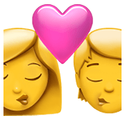 Emoji 👩‍❤️‍💋‍🧑 Bacio Tra Coppia: Donna, persona su Apple iOS 14.5.