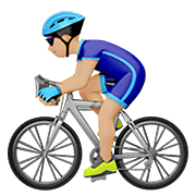 🚴🏼‍♂️ Emoji Homem Ciclista: Pele Morena Clara na Apple iOS 14.5.