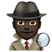 🕵🏿‍♂️ Emoji Detetive Homem: Pele Escura na Apple iOS 14.5.